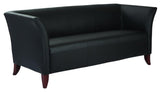 Black Faux Leather Sofa