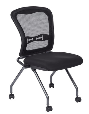 Deluxe Armless Folding Chair With ProGrid Back (2-PK)