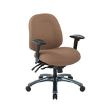 Multi-Function Mid Back Chair with Seat Slider and Titanium Finish Base