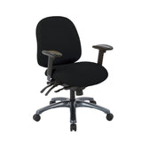 Multi-Function Mid Back Chair with Seat Slider and Titanium Finish Base