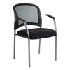 ProGrid Contour Back Titanium Finish Visitors Chair with Arms