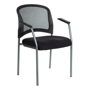 ProGrid Contour Back Titanium Finish Visitors Chair with Arms