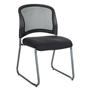 Titanium Finish Black Visitors Chair with ProGrid Back and Sled Base