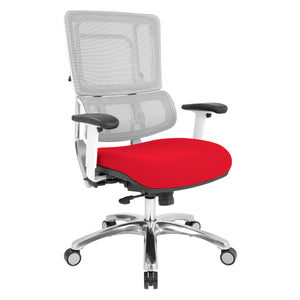 Breathable White Vertical Mesh Chair