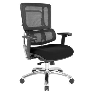 Vertical Black Mesh Back Chair with Headrest