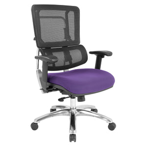 Vertical Black Mesh Back Chair with Headrest