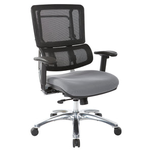 Vertical Black Mesh Back Chair with Headrest