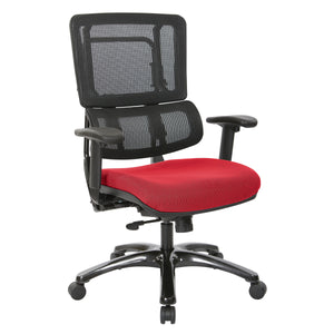 Vertical Black Mesh Back Chair with Shiny Black Base