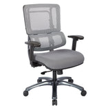 Vertical Grey Mesh Back Chair with Titanium Base