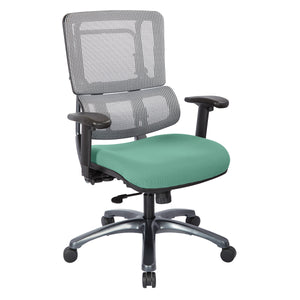 Vertical Grey Mesh Back Chair with Titanium Base