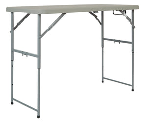 4' Long- Height Adjustable Fold in Half Resin Multi Purpose Table