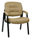 Bonded Leather Visitors Chair with Steal Base and Padded Arms