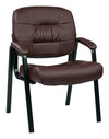 Bonded Leather Visitors Chair with Steal Base and Padded Arms
