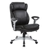 Executive Black Bonded Leather Chair with Cable Control
