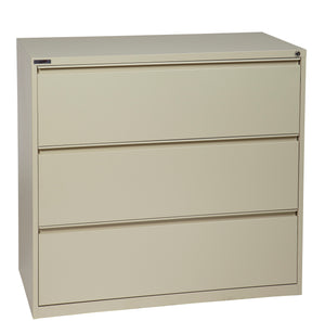 42" Wide 3 Drawer Lateral File With Core-Removeable Lock & Adjustable Glides