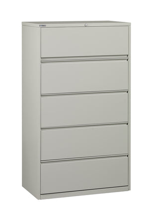 36" Wide 5 Drawer Lateral File With Core-Removeable Lock & Adjustable Glides