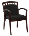 Leg Chair With Upholstered Back & Mahogany Finish