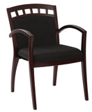 Leg Chair With Upholstered Back & Mahogany Finish