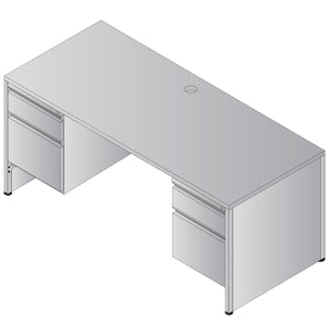 Metal Desk Double Pedestal 66X30