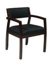 Napa Espresso Guest Chair With Upholstered Back