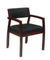 Napa Mahogany Guest Chair With Upholstered Back
