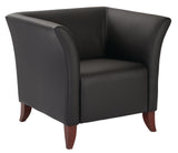 Black Faux Leather Club Chair