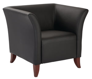 Black Faux Leather Club Chair