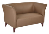 Taupe Faux Leather Love Seat