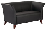 Black Faux Leather Love Seat