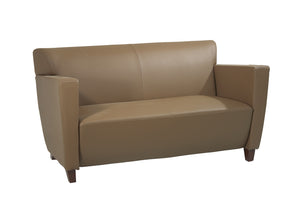 Taupe Leather Love Seat