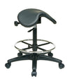 Backless Stool with Saddle Seat