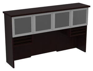 Tuxedo 72" Hutch with Glass/Aluminum Doors