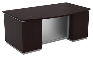 Tuxedo Bow Front Double Ped Desk 72X42